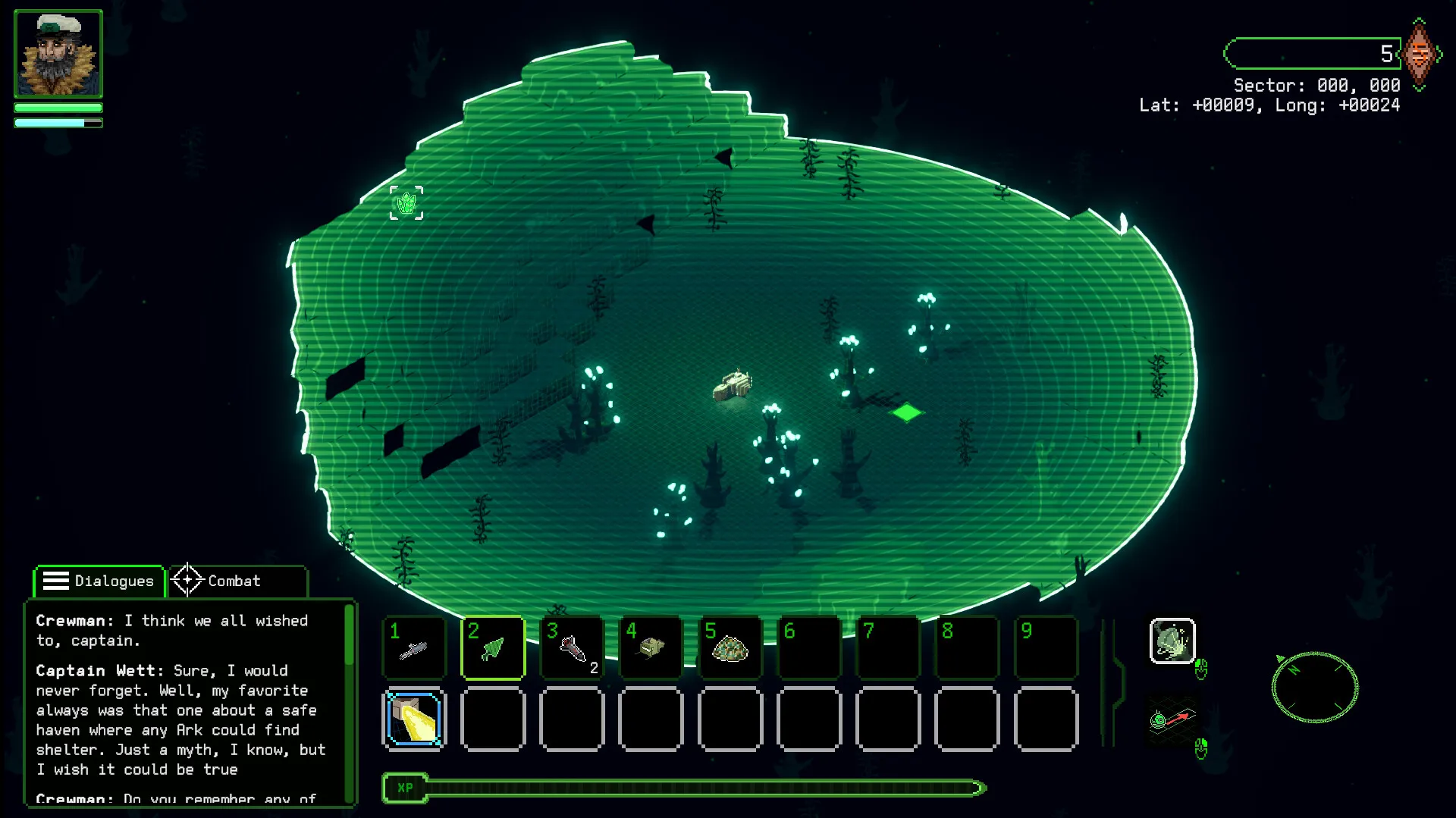 A Tale of Silent Depths gameplay screenshot showing tactical underwater exploration